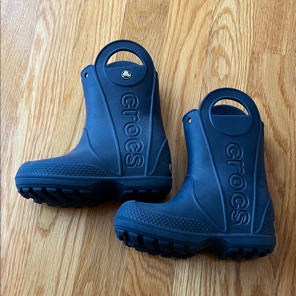 CROCS Kids Navy Rain Boots